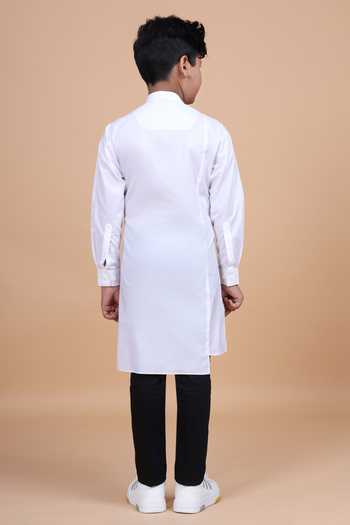 Raghavendra Rathore Blue Side Placket Asymmetric Shirt Kurta 