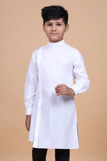 Raghavendra Rathore Blue Side Placket Asymmetric Shirt Kurta