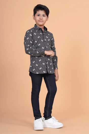 Raghavendra Rathore Blue Tiger Print Outdoor Shirt 