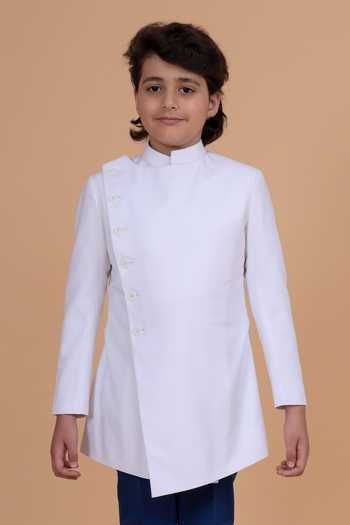 Raghavendra Rathore Blue The Angular Front Achkan 