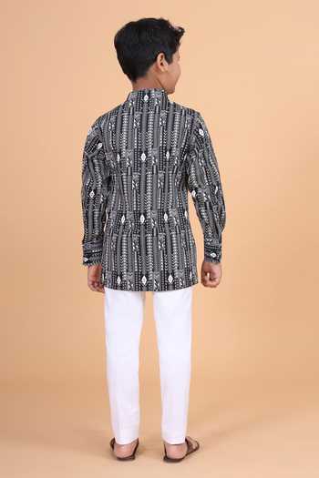 Raghavendra Rathore Blue The Linear Print Kurta 