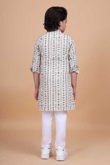 Raghavendra Rathore Blue The Linear Print Short Kurta 