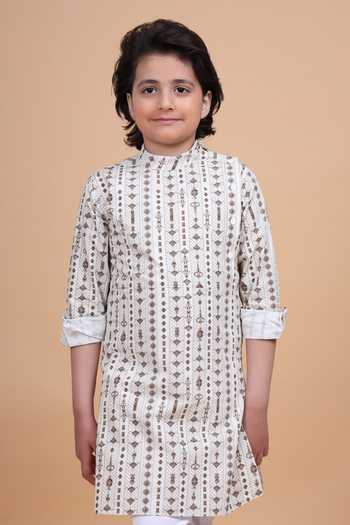 Raghavendra Rathore Blue The Linear Print Short Kurta 