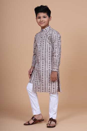 Buy_Raghavendra Rathore Blue_Pink Cotton The Crossover Printed Kurta _Online_at_Aza_Fashions