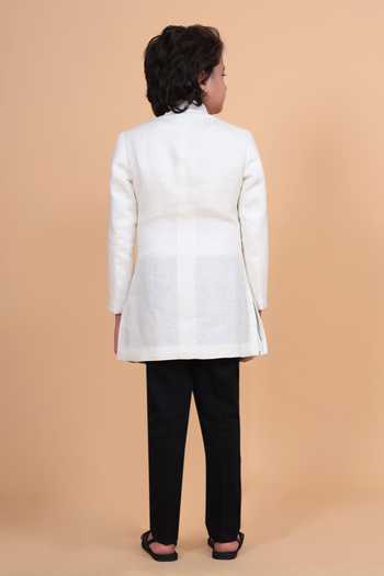 Raghavendra Rathore Blue The Short Concealed Placket Achkan 