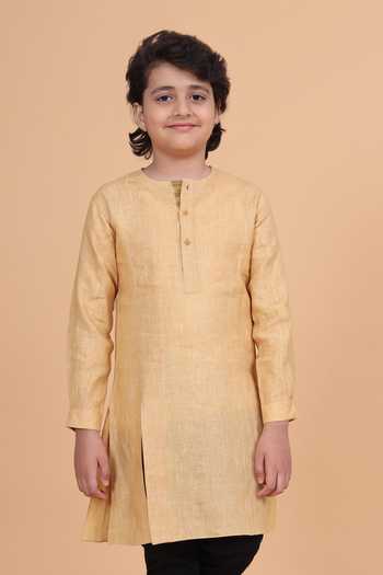 Raghavendra Rathore Blue Round Neck Flap Kurta