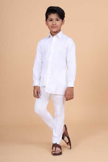 Buy_Raghavendra Rathore Blue_White Cotton Layered Kurta _Online_at_Aza_Fashions