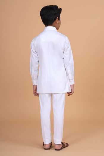 Raghavendra Rathore Blue Layered Cotton Kurta 