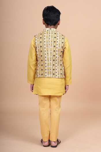 Raghavendra Rathore Blue Cotton Mustard Tapered Pant 