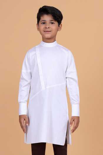 Raghavendra Rathore Blue Side Placket Asymmetric Shirt Kurta