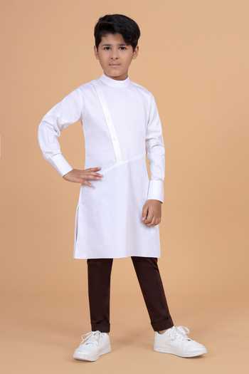 Raghavendra Rathore Blue Side Placket Asymmetric Shirt Kurta 