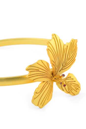 Shop Totapari Gold Plated Corbett Kachnaar Cuff Bracelet Online at Aza Fashions Shop_Totapari_Gold Plated Corbett Kachnaar Cuff Bracelet _Online_at_Aza_Fashions