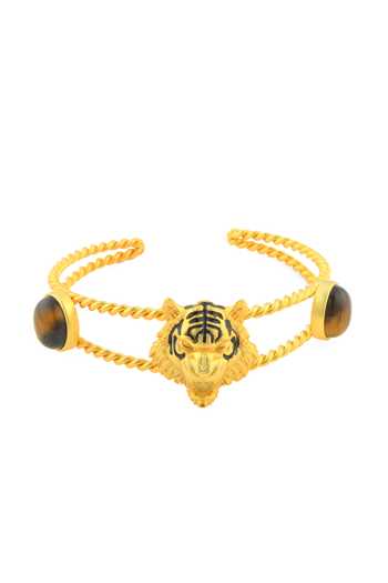 Totapari Gold Plated Corbett Romeo Tiger Signature Cuff Bracelet Online at Aza Fashions Totapari_Gold Plated Corbett Romeo Tiger Signature Cuff Bracelet _Online_at_Aza_Fashions