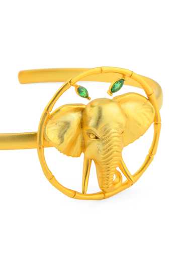Buy Totapari Gold Plated Corbett Dhikala Tusker Cuff Bracelet Online at Aza Fashions Buy_Totapari_Gold Plated Corbett Dhikala Tusker Cuff Bracelet _Online_at_Aza_Fashions