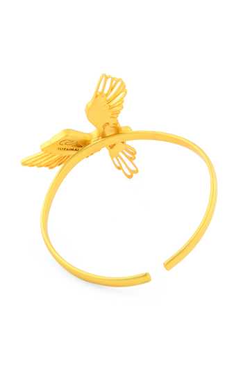 Totapari Gold Plated Corbett Plum Head Parrot Cuff Bracelet Online at Aza Fashions Totapari_Gold Plated Corbett Plum Head Parrot Cuff Bracelet _Online_at_Aza_Fashions