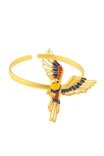 Buy Totapari Gold Plated Corbett Plum Head Parrot Cuff Bracelet Online at Aza Fashions Buy_Totapari_Gold Plated Corbett Plum Head Parrot Cuff Bracelet _Online_at_Aza_Fashions