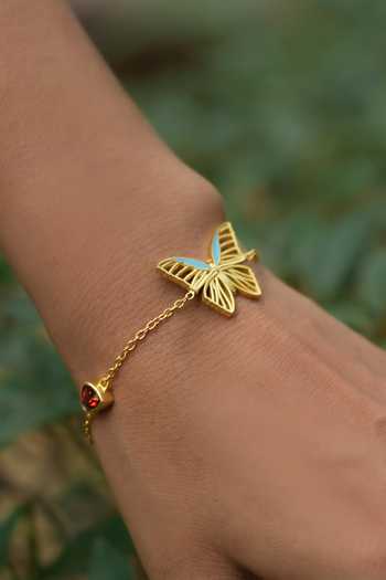 Totapari Gold Plated Corbett Butterfly Dainty Bracelet at Aza Fashions Totapari_Gold Plated Corbett Butterfly Dainty Bracelet _at_Aza_Fashions