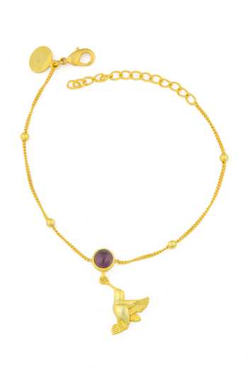 Totapari Gold Plated Green Bee Eater Bird Bracelet Online at Aza Fashions Totapari_Gold Plated Green Bee Eater Bird Bracelet _Online_at_Aza_Fashions