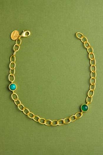 Shop Totapari Gold Plated Tiger Stripes Charm Corbett Bracelet Online at Aza Fashions Shop_Totapari_Gold Plated Tiger Stripes Charm Corbett Bracelet _Online_at_Aza_Fashions