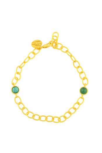 Totapari Gold Plated Tiger Stone Charm Corbett Bracelet Online at Aza Fashions Totapari_Gold Plated Tiger Stone Charm Corbett Bracelet _Online_at_Aza_Fashions