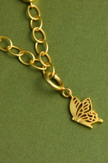 Shop Totapari Gold Plated Butterfly Charm Corbett Bracelet Online at Aza Fashions Shop_Totapari_Gold Plated Butterfly Charm Corbett Bracelet _Online_at_Aza_Fashions