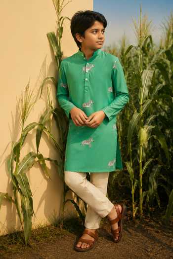 Eleven Brothers Zebra Print Kurta Set 