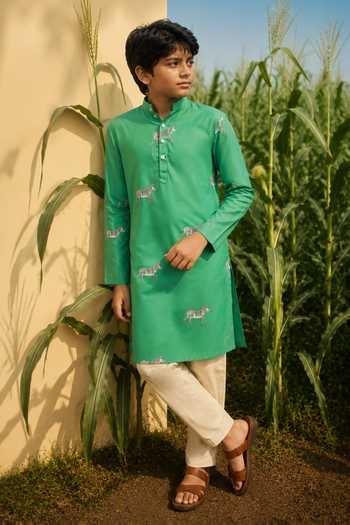 Eleven Brothers Zebra Print Kurta Set 