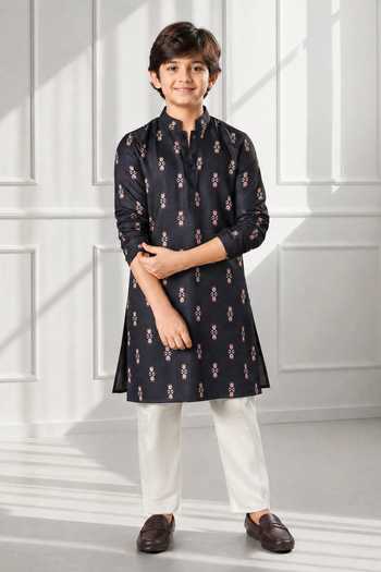 Eleven Brothers Chiku Silk Kurta & Pant Set 