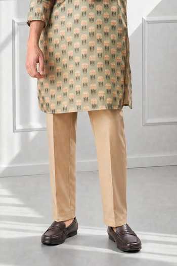 Eleven Brothers Green Silk Printed Kurta And Pant Set Online at Aza Fashions Eleven Brothers_Green Silk Printed Kurta And Pant Set _Online_at_Aza_Fashions