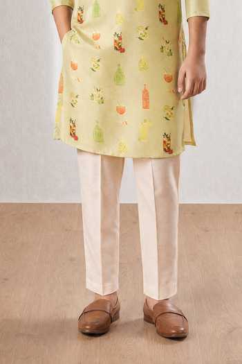 Eleven Brothers Green Silk Beverage Print Kurta And Pant Set Online at Aza Fashions Eleven Brothers_Green Silk Beverage Print Kurta And Pant Set _Online_at_Aza_Fashions