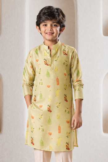 Eleven Brothers Beverage Print Kurta & Pant Set 