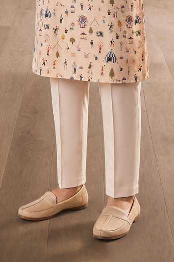 Eleven Brothers Peach Silk Circus Print Kurta And Pant Set Online at Aza Fashions Eleven Brothers_Peach Silk Circus Print Kurta And Pant Set _Online_at_Aza_Fashions
