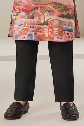 Eleven Brothers Pink Silk Hot Air Balloon Print Kurta Set Online at Aza Fashions Eleven Brothers_Pink Silk Hot Air Balloon Print Kurta Set _Online_at_Aza_Fashions