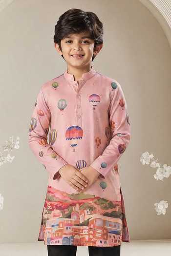 Eleven Brothers Hot Air Balloon Print Kurta Set 
