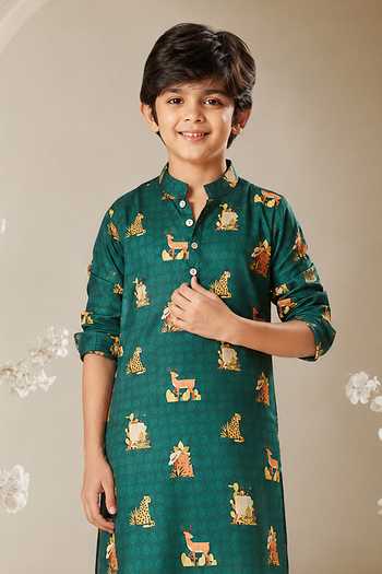 Eleven Brothers Tropical Print Kurta & Pant Set 