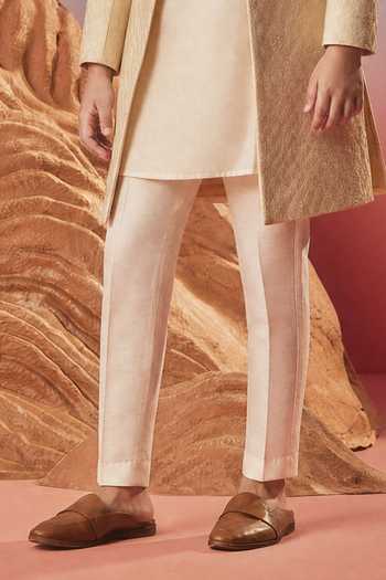 Eleven Brothers Beige Silk, Cotton Elaan Textured Jacket And Kurta Set Online at Aza Fashions Eleven Brothers_Beige Silk, Cotton Elaan Textured Jacket And Kurta Set _Online_at_Aza_Fashions