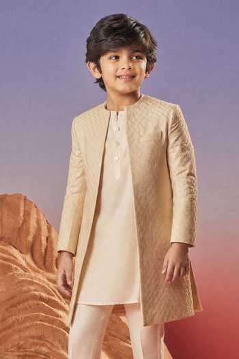 Eleven Brothers Elaan Textured Jacket & Kurta Set 