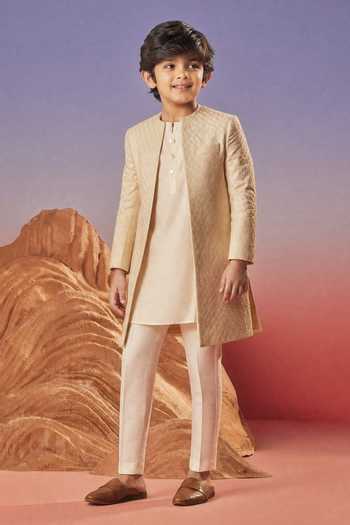 Eleven Brothers Elaan Textured Jacket & Kurta Set 