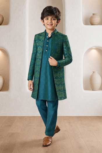 Eleven Brothers Gehra Embroidered Jacket & Kurta Set 