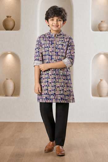 Eleven Brothers Book Shelf Print Kurta & Pant Set 