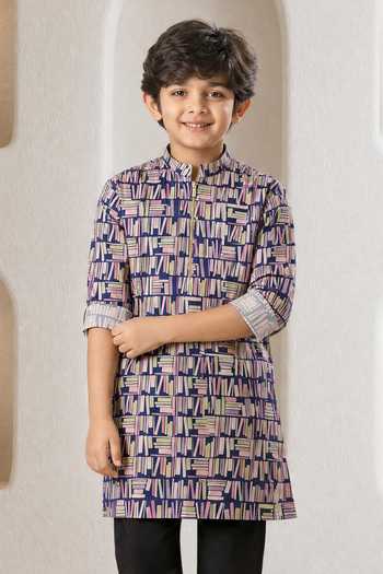 Eleven Brothers Book Shelf Print Kurta & Pant Set 