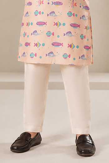Eleven Brothers Pink Silk Fish Print Kurta And Pant Set Online at Aza Fashions Eleven Brothers_Pink Silk Fish Print Kurta And Pant Set _Online_at_Aza_Fashions