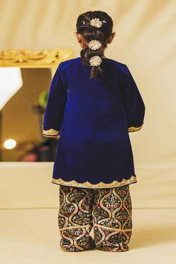 Fayon Kids Velvet Kurta With Printed Salwar
