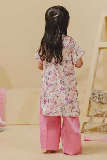 Fayon Kids Satin Printed Kurta & Salwar