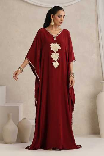 Wazir C Afsana Kashmiri Tilla Embroidered Kaftan 