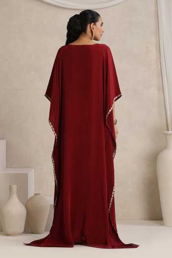 Wazir C Afsana Kashmiri Tilla Embroidered Kaftan 