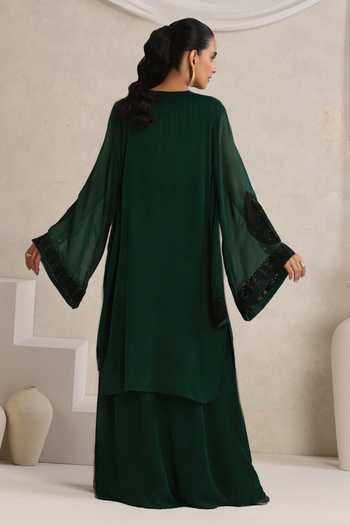 Wazir C Afsana Kashmiri Aari Embroidered Dress With Cape 