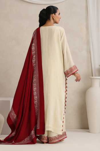 Wazir C Afsana Kashmiri Tilla Embroidered Kurta Set 