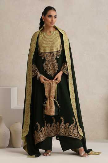 Wazir C Afsana Kashmiri Tilla Kurta Pant Set 