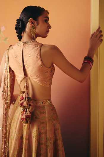 Drishti & Zahabia Noor Phulkari Print Lehenga Set